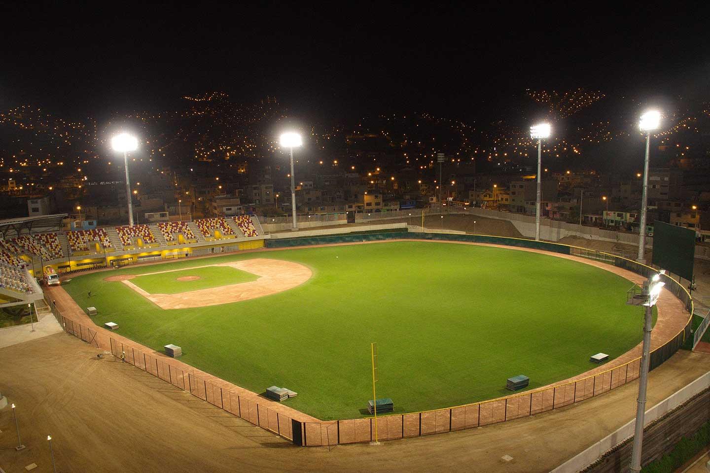 Sustainable lighting for baseball field at Villa María del Triunfo Sports Complex